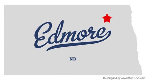 Map of Edmore, ND, North Dakota