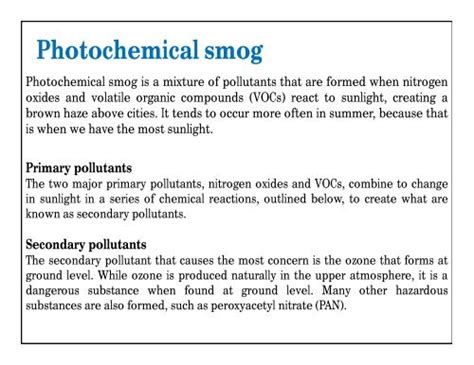 Photochemical smog