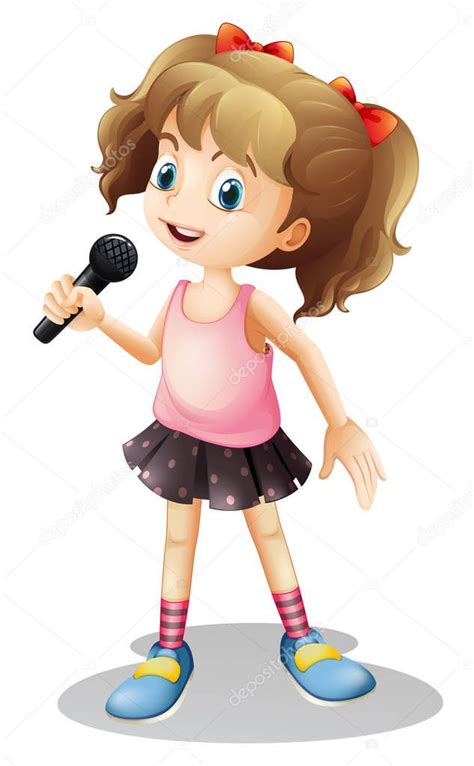 Little girl singing song — Stock Vector © interactimages #132070076