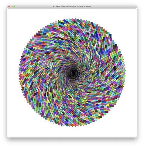 Vortex of Squares with Python Turtle (Source Code Included) – Learn Python