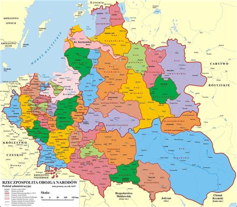 Administrative districts of Poland-Lithuania at its greatest extent in ...