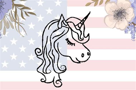 Unicorn Head Silhouette SVG Image For Printable