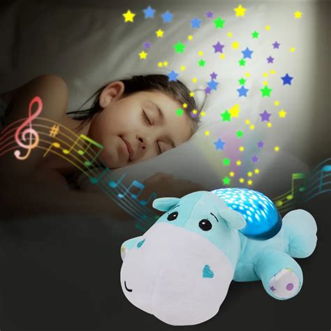 LED Night Light Luminous Plush Toy Baby Stuffed Plush Animals Toys W/ Music Star Lamp Projector ...