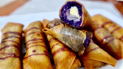 Ube Turon with Cheese & Macapuno | How to Make Ube Turon | Simple ...