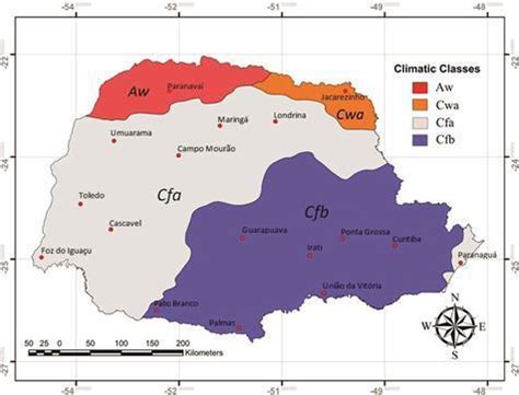 Clima do Paraná de acordo com a classificação de Koppen e Geiger ...