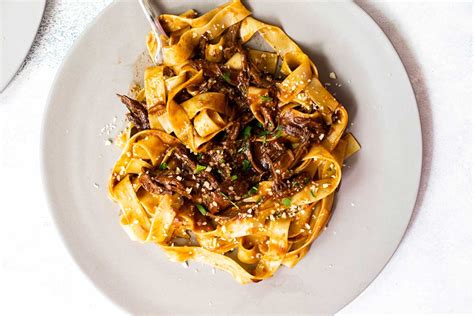 Braised Short Rib Mushroom Sauce with Pappardelle - Girl Gone Gourmet