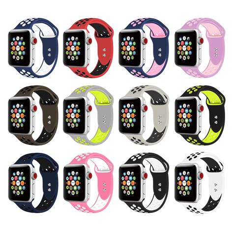 Silicone Sport Band for Apple Watch Band 38mm 40mm 42mm 44mm ...