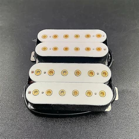 White Alnico Guitar Humbucker Pickups Neck and Bridge Set | Reverb