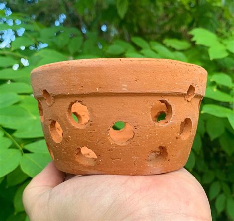 4in Handmade Orchid Pot with Holes Ceramic Orchid Pot | Etsy