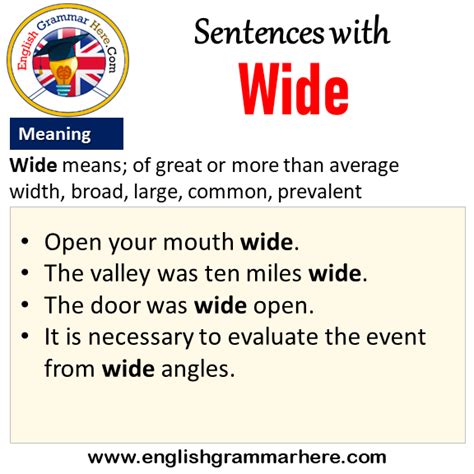 Sentences with Wide, Wide in a Sentence and Meaning - English Grammar Here