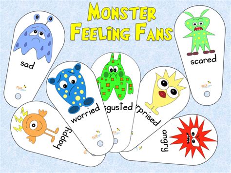 Monster feelings fans - ELSA Support . Emotions Activity