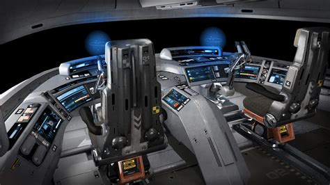 Cockpit of the MISC StarFarer in the PC game Star Citizen. #starcitizenvanguard Scifi Interior ...