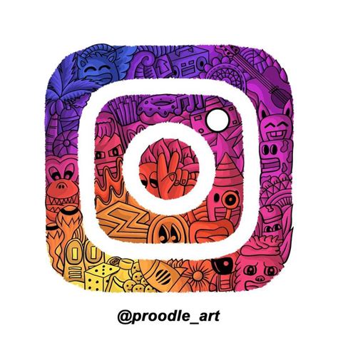 Instagram logo illustration | Doodle illustration, Photoshop art, Art drawings sketches simple