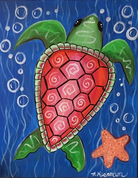 Sea Turtle Painting - Step By Step Acrylic Tutorial - For Beginners