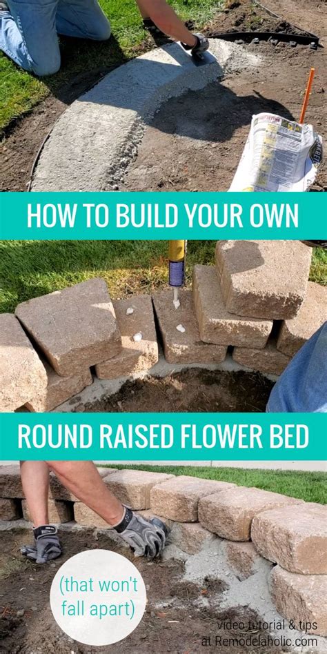 Build a durable DIY flower bed using stone landscaping blocks. This ...