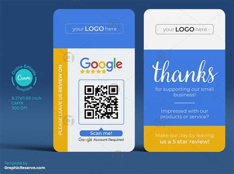 Google Business Rating Review Card Canva template - Graphic Reserve | Templates, Cards, Reviews