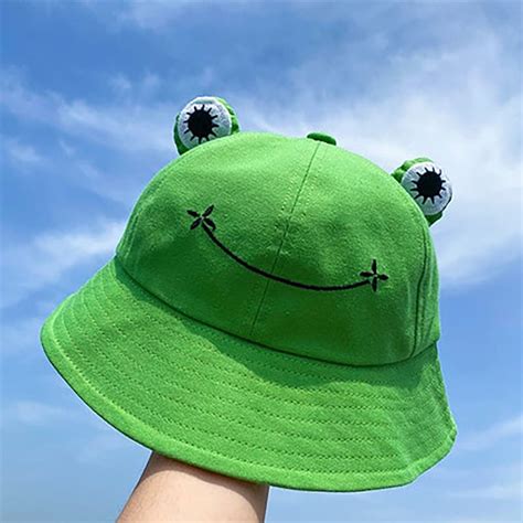 Frog Hat Kawaii Cute Frog Bucket Hat Aesthetic Women Outdoor | Etsy