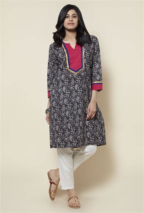 Buy Zudio Black Pure Cotton Kurta for Women Online @ Tata CLiQ