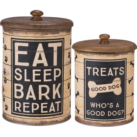 Tin Canisters - Treats - Good Dog - Who's A Good Dog?, Beige(Metal) | Tin canisters, Dog treat ...