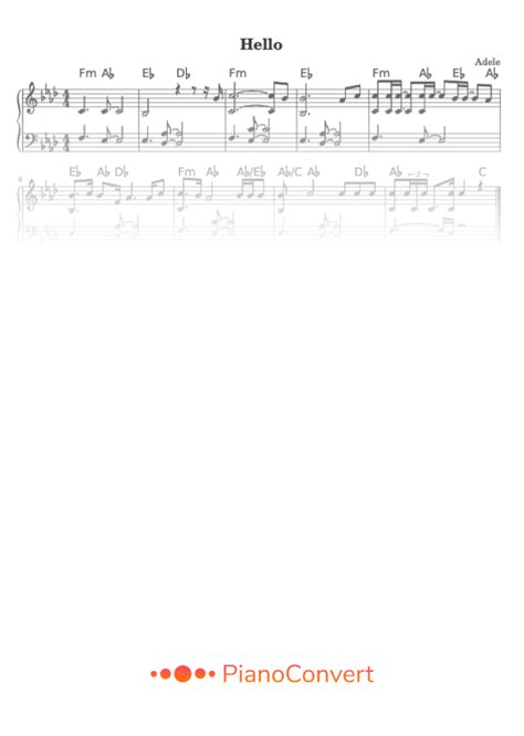 Hello - Easy Piano Sheet Music in PDF - La Touche Musicale