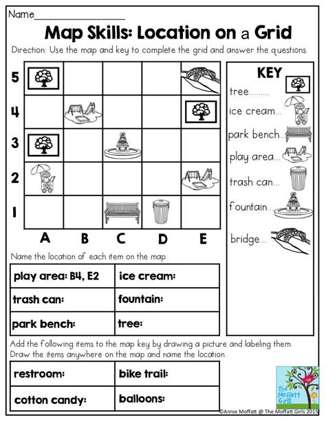 Reading a Map Worksheet for 3rd Grade