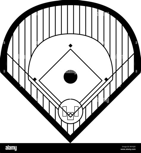 Sport baseball field black and white Stock Vector Image & Art - Alamy