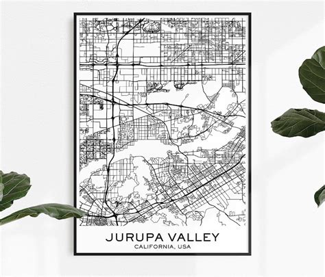 Jurupa Valley Map Print Map Print Jurupa Valley City Print | Etsy