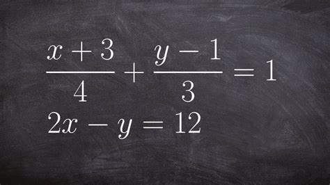 Graphing a System of Equations by Eliminating the Fractions - YouTube