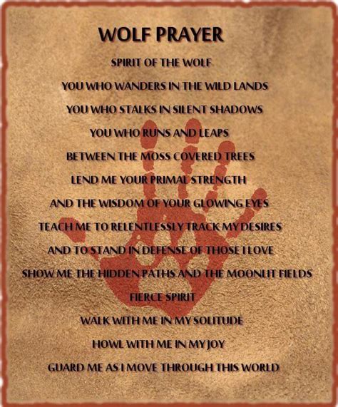 Wolf prayer | Native American Prayers, Blessings and Poems | Pinterest