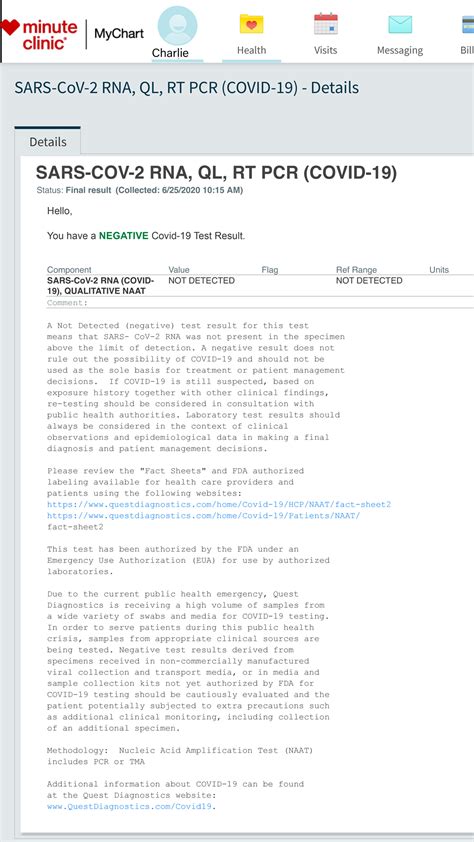 How To Read Mychart Cvs Covid Test Results - Best Picture Of Chart ...