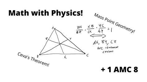 Mass Point Geometry - Math with Physics! Ceva's Theorem & AMC 8 2019/24 - YouTube