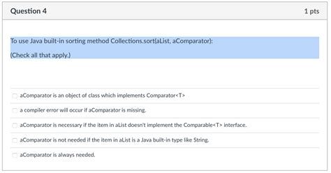 Solved To use Java built-in sorting method | Chegg.com