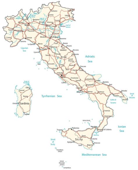 Map of Italy - Cities and Roads - GIS Geography