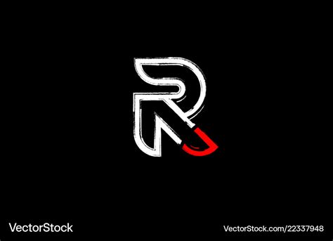 Grunge white red black alphabet letter r logo Vector Image