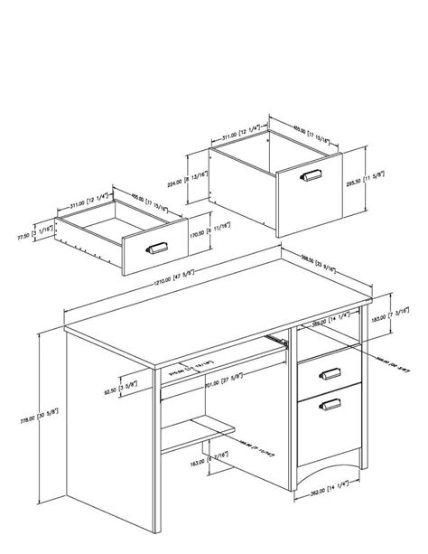 South Shore Gascony Computer Desk with Keyboard Tray, Multiple Finishes ...