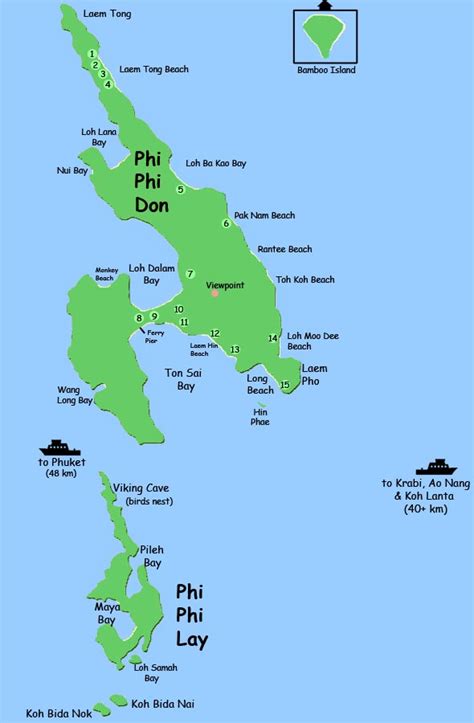 Phuket - Map Phi Phi Island