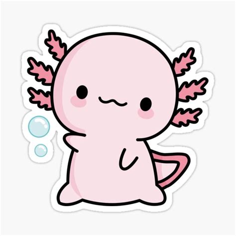 "Cute Axolotl Salute" Sticker by XoTheMonster | Redbubble