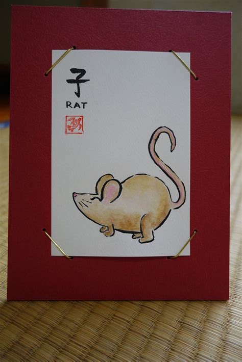 Chinese Zodiac Rat Original Watercolor & Ink Painting - Etsy