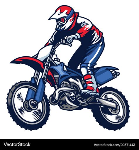 Motocross rider ride motocross bike Royalty Free Vector