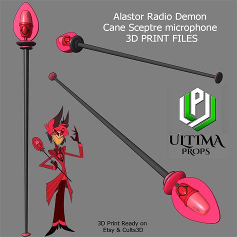 STL file Alastor Radio Demon Cane Sceptre microphone 3D PRINT FILES 📻 ...