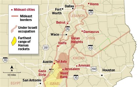 Gaza Strip maps show how part of Palestinian area compares to Austin