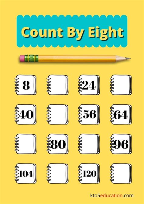 Free Count By Eight Worksheets For Kids Check more at https://kto5education.com/free-count-by ...