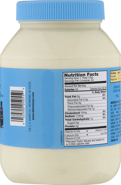 Duke S Light Mayonnaise Nutrition Facts | Besto Blog