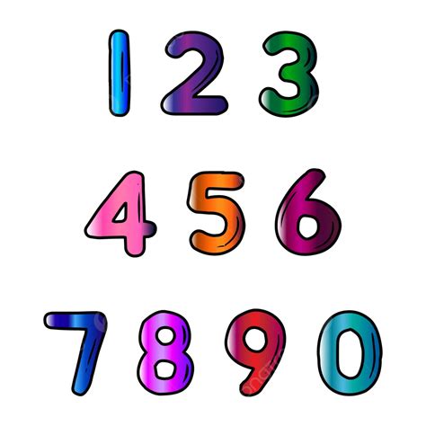 Colorful Number Vibrant Vector, Number, Digit, Colorful PNG and Vector ...