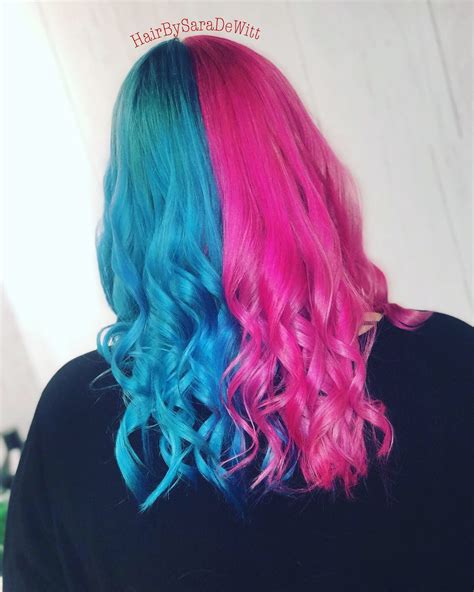 Vivid Hair | Two color hair, Blue and pink hair, Hair inspiration color