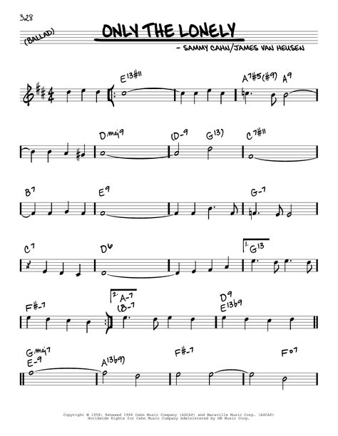 Only The Lonely (Real Book – Melody & Chords) - Print Sheet Music Now