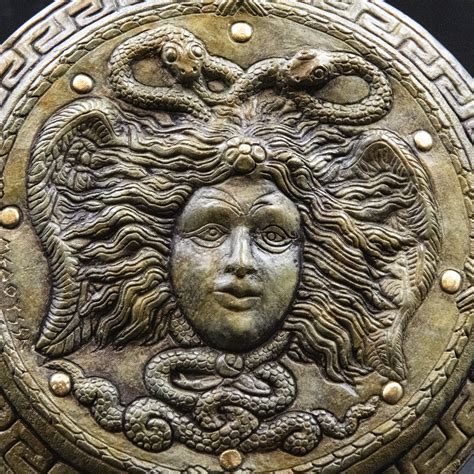Ancient Greek Medusa Relief Sculpture Plaque, Greek Mythology Head of Monster Gorgon Medusa and ...