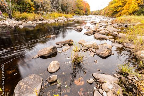 Fall View of Gold River Stock Photo | Adobe Stock