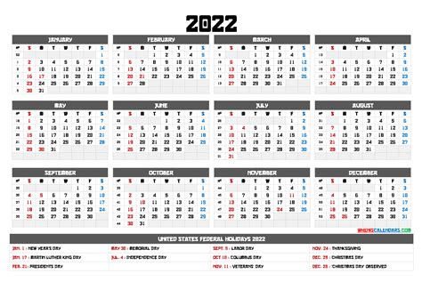 2022 Calendar with Week Numbers Printable – 6 Templates | Free ...