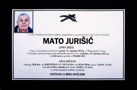 Osmrtnice Livno Mato Jurišić